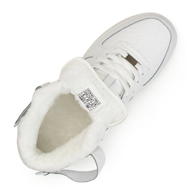 Ghete Imblanite AF1, Alb, Piele Naturala