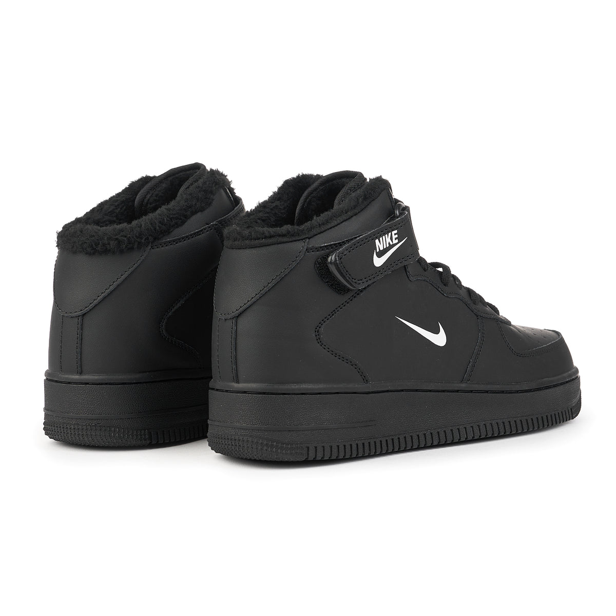 Ghete Imblanite AF1, Negru, Piele Naturala