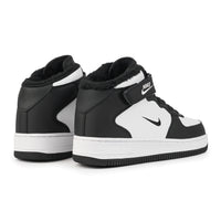 Ghete Imblanite AF1, Negru/Alb, Piele Naturala